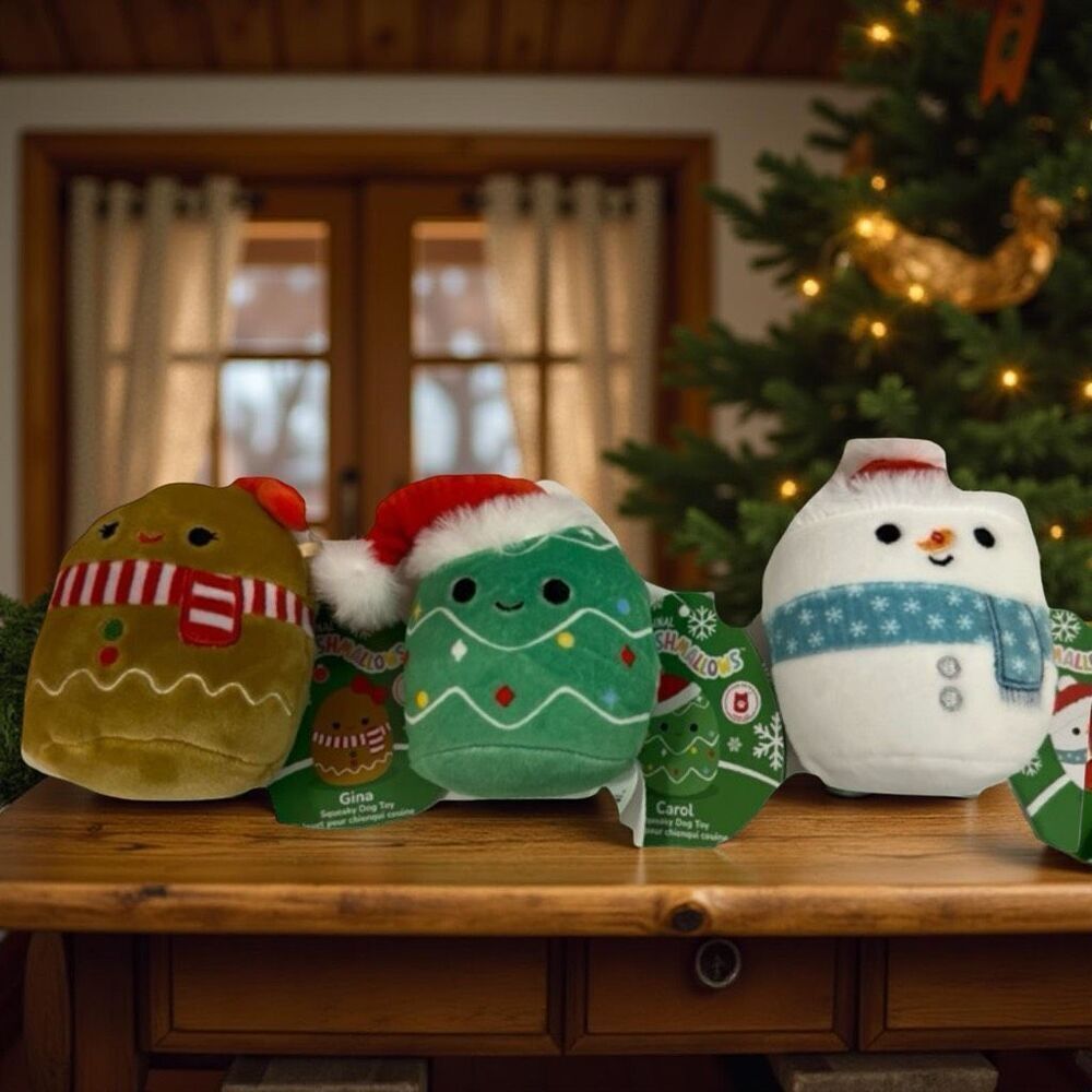 2023 Holiday Squeeky Plush Squishmallow Squad For Dogs Gilindo Carol & Gina P44